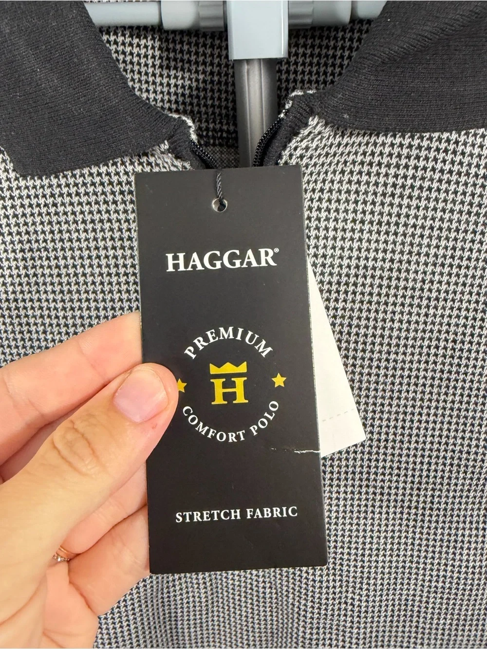 NWT Haggar Women’s Size XXL Soft Black & White Zip Up Polo